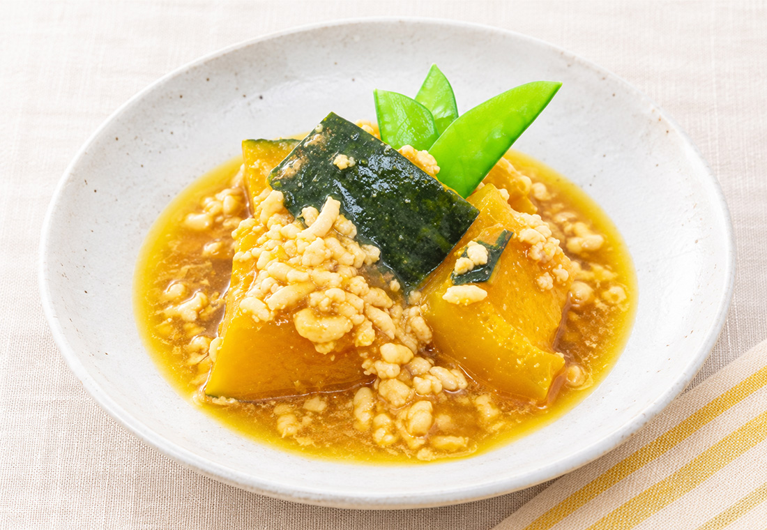かぼちゃの鶏そぼろあんかけ