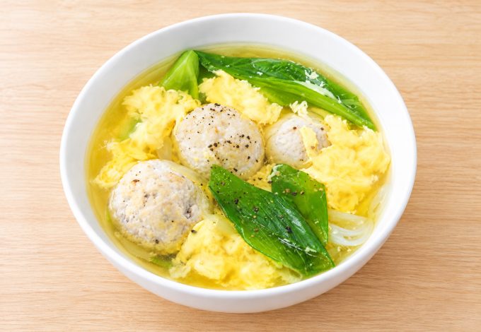 肉団子がおいしい卵スープ