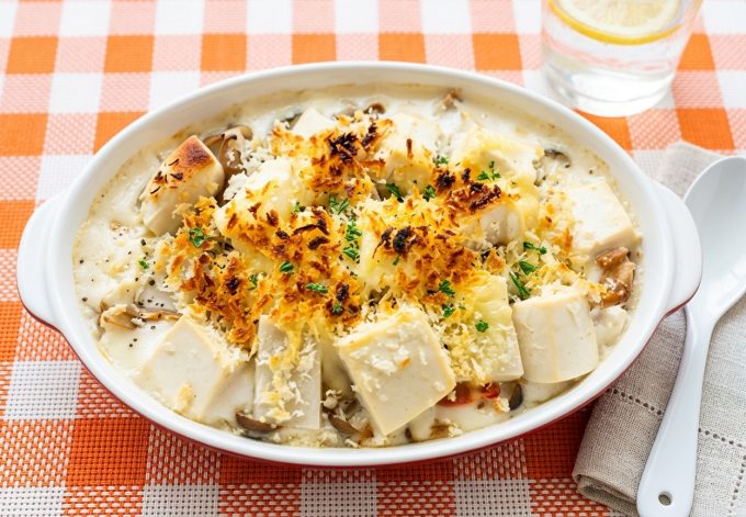 もちと豆腐の和風グラタン